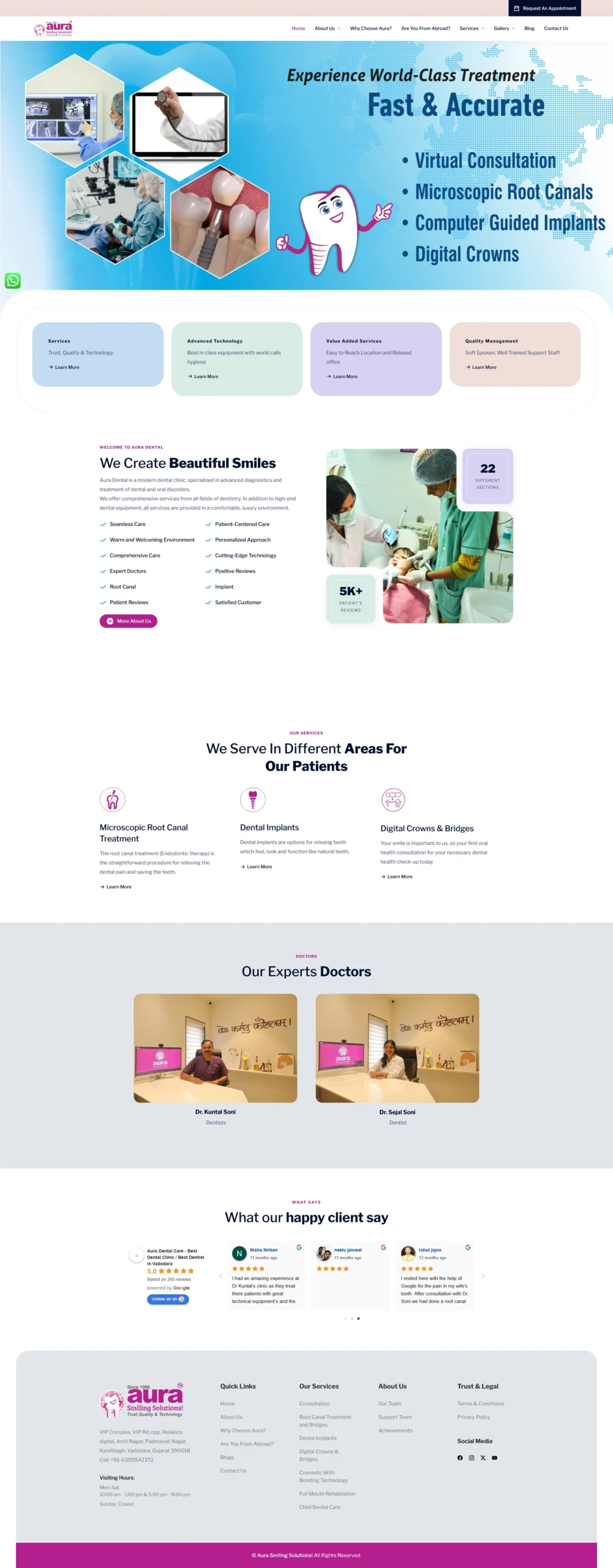 Aura website development project