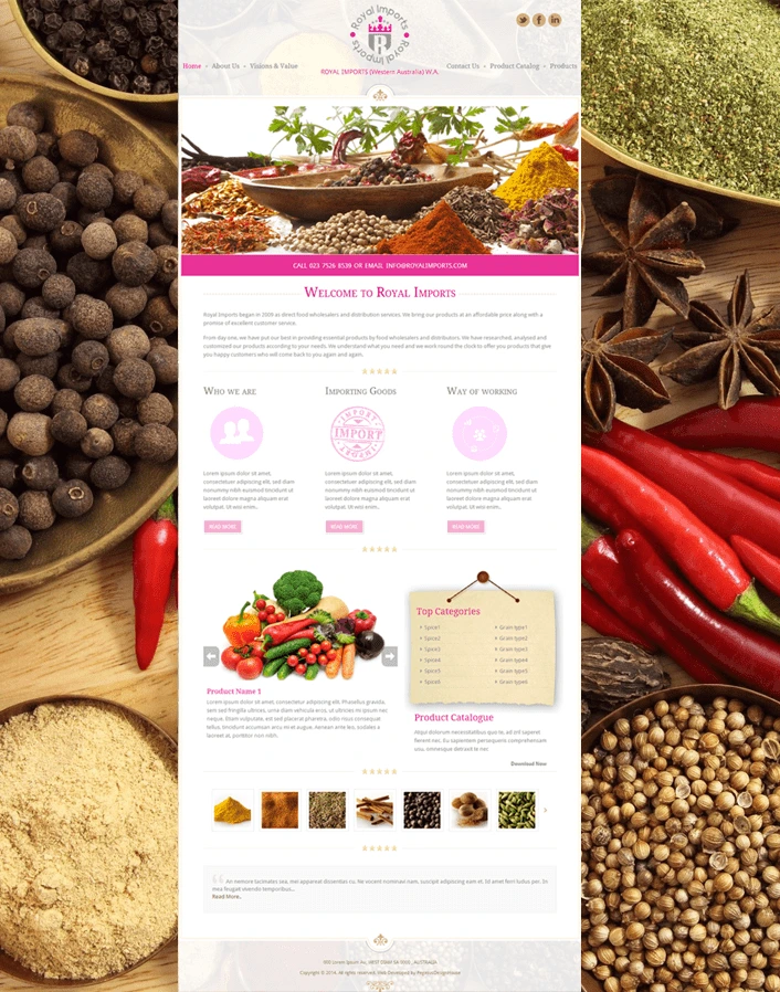 Royal Imports website development project