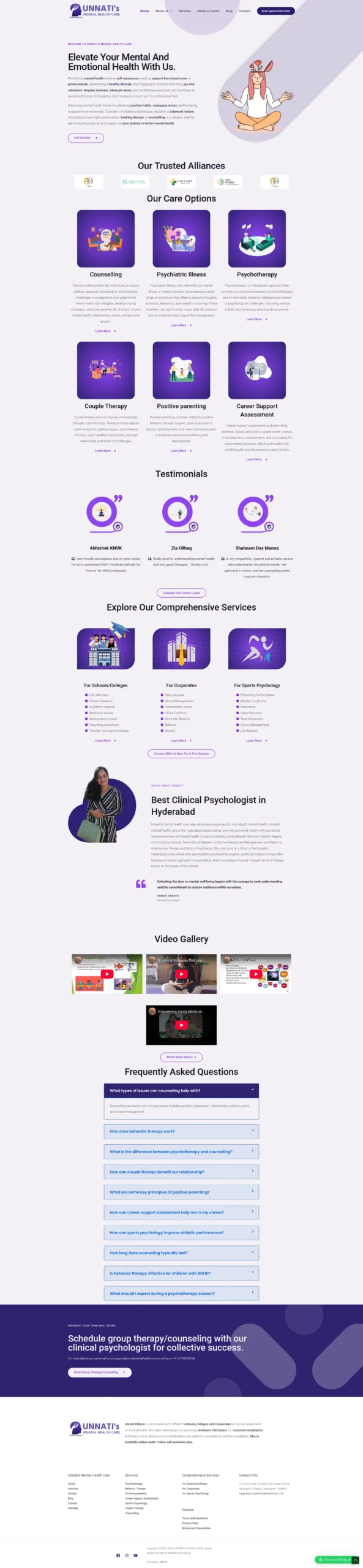 Unnati website development project