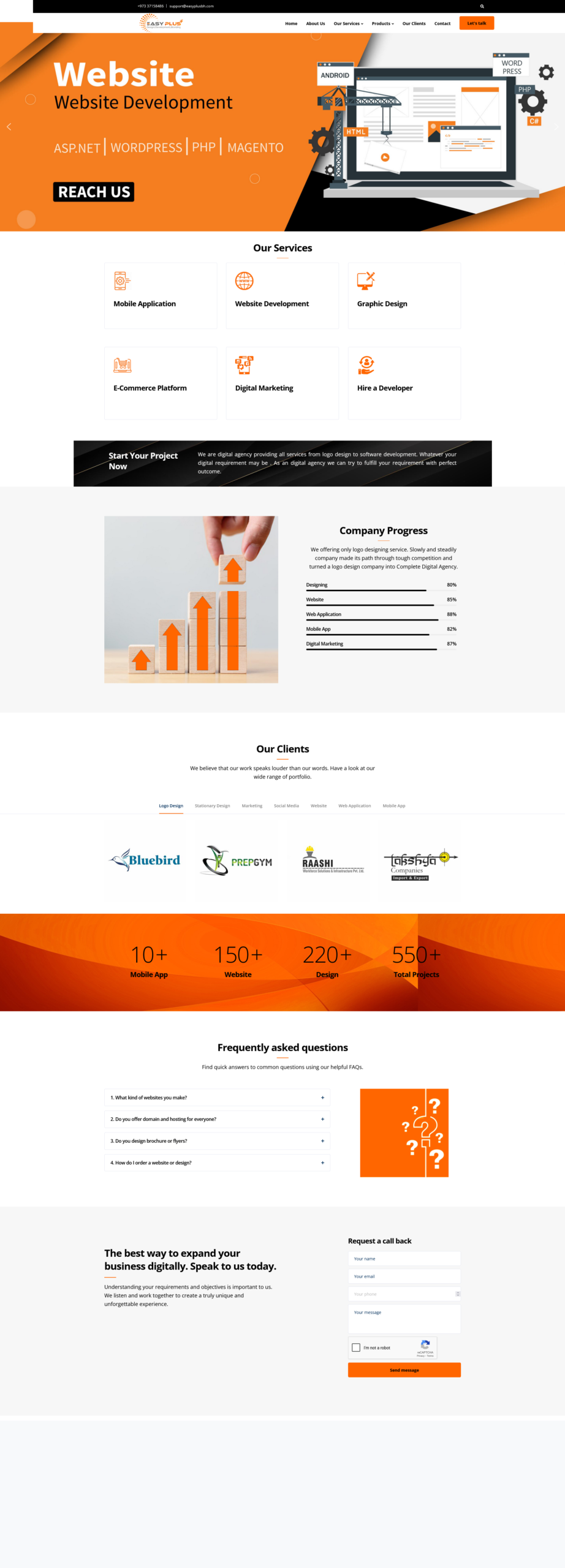Easy Plus website development project