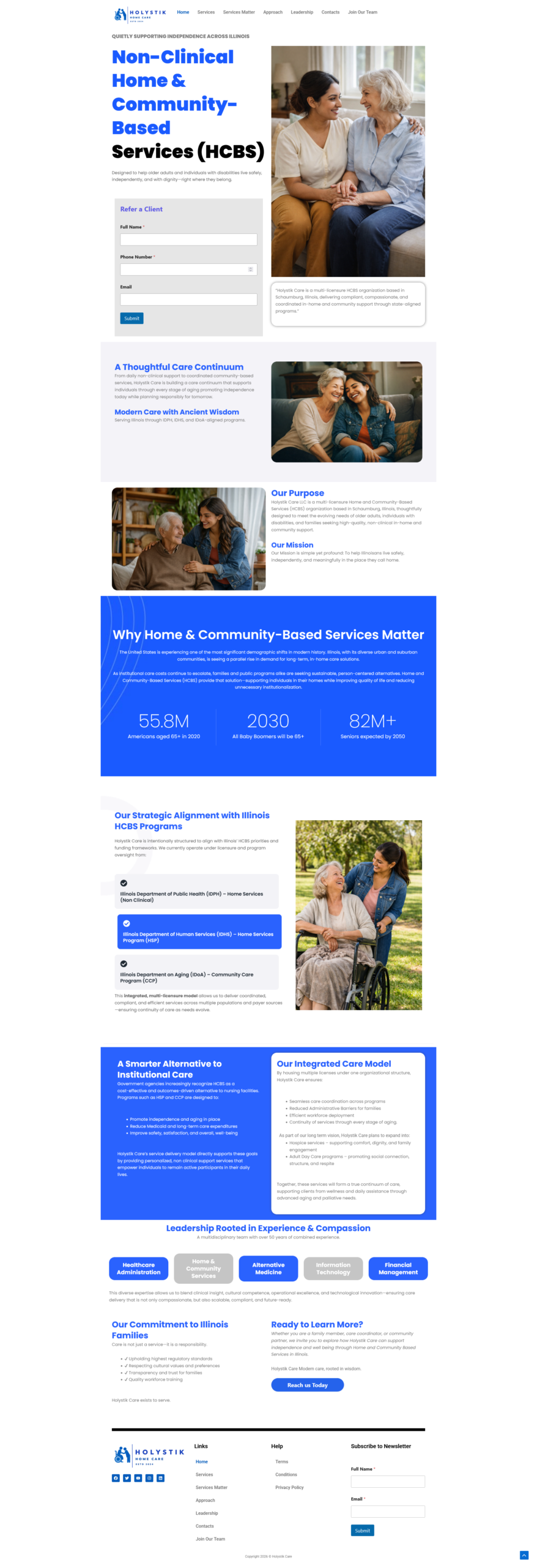 Holystik Care website development project