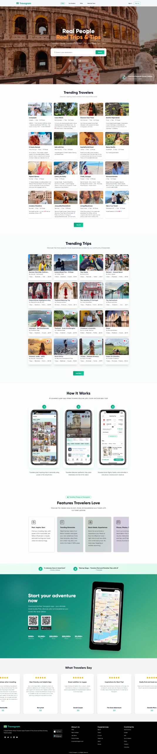 Travogram website development project